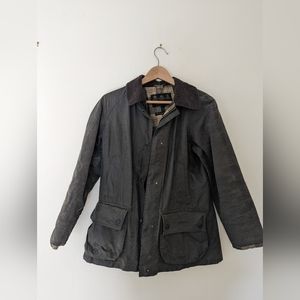 Barbour Beadnell Green Wax Jacket US 4/UK 8 with hood